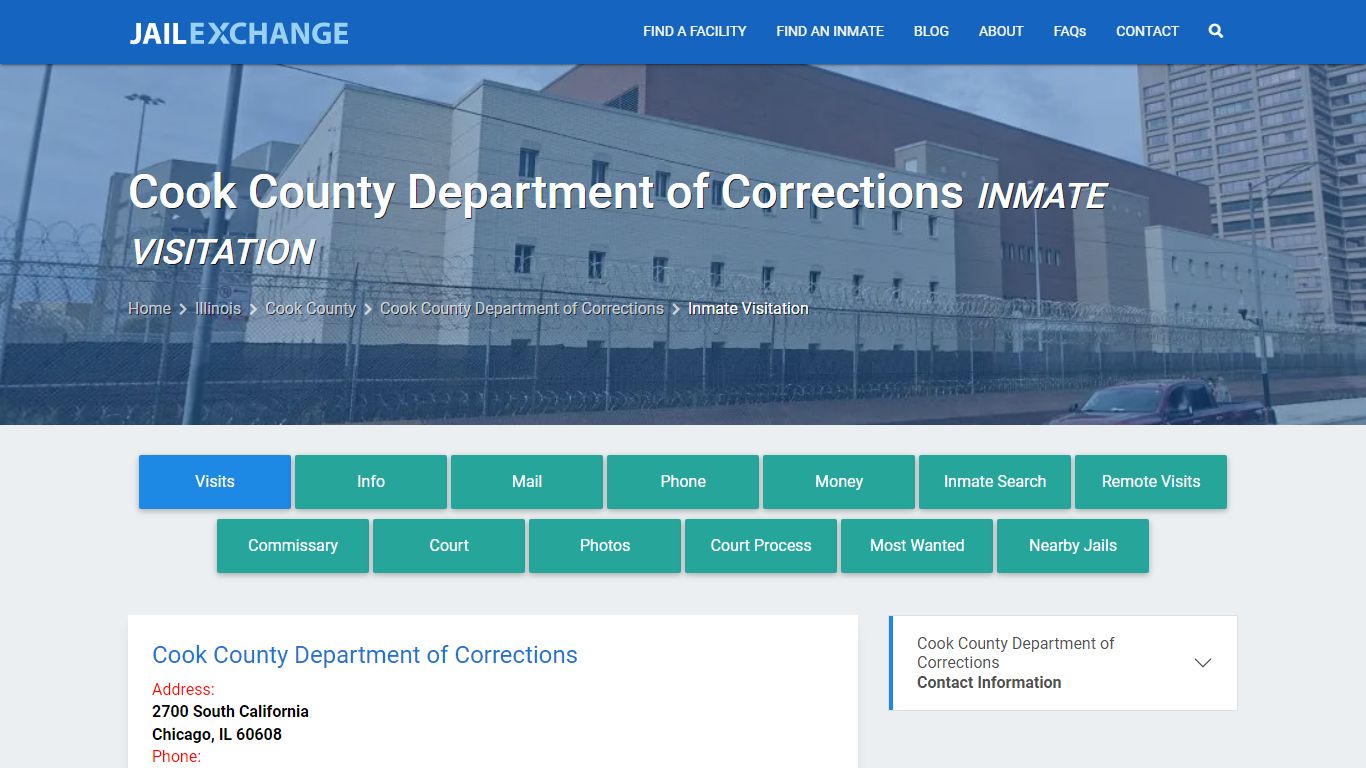 Cook County Department of Corrections Inmate Visitation - Jail Exchange